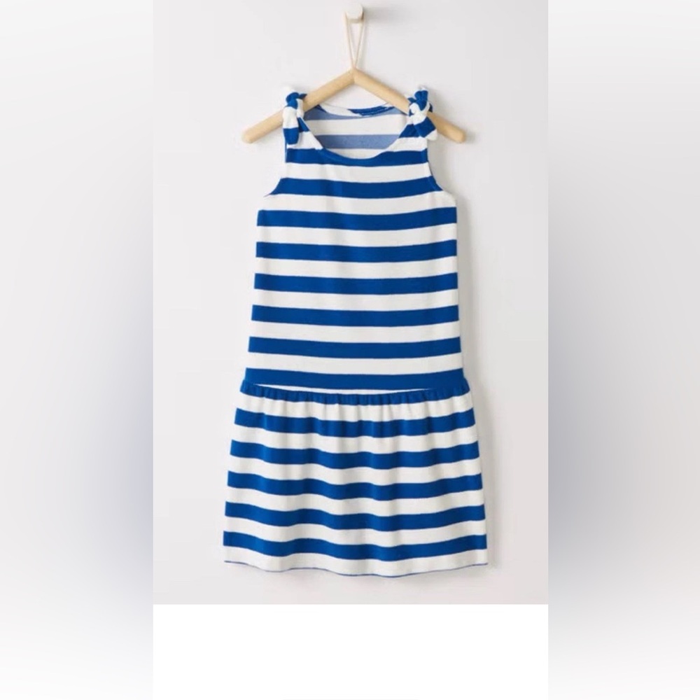 Hanna Andersson Girls NWT Blue and White Striped Kids Coverup Dress Size 5